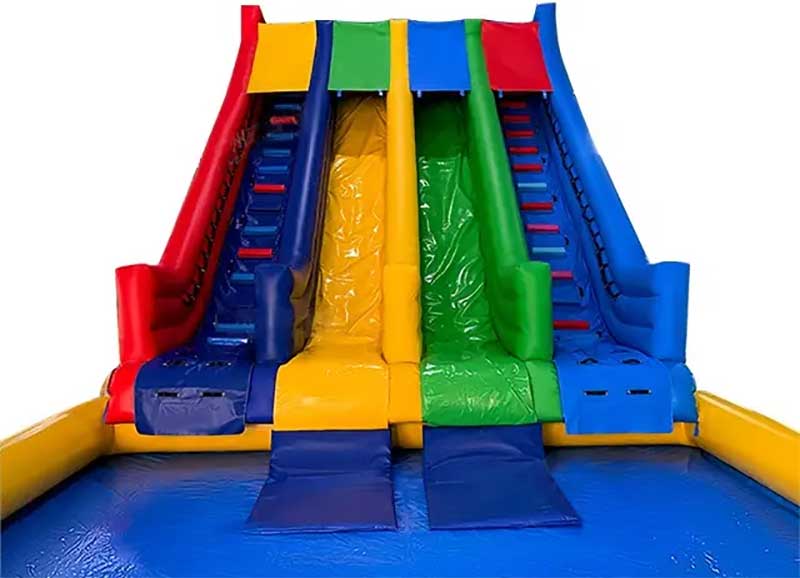 Large 2 Lane Inflatable Water Slide With Pool