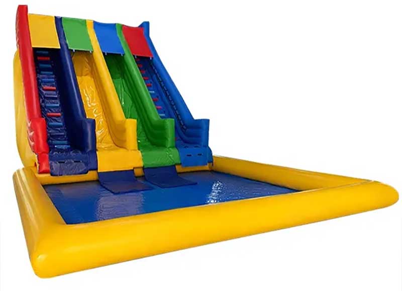 Large 2 Lane Inflatable Water Slide With Pool - Image 3