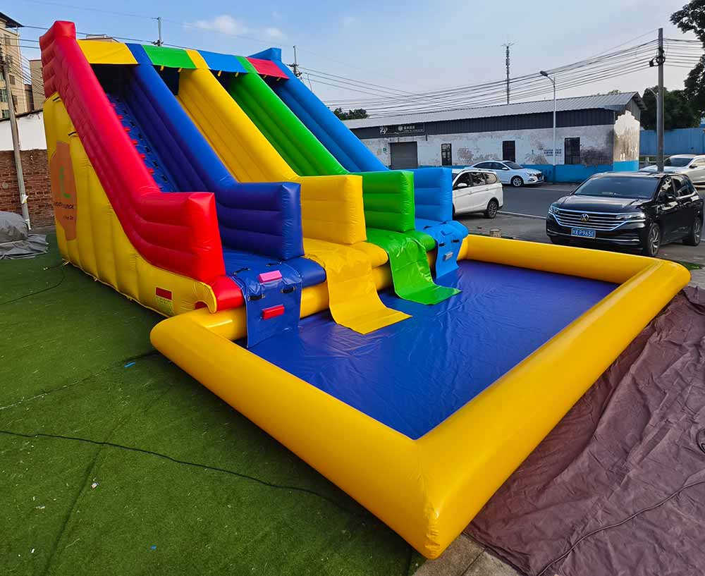 Large 2 Lane Inflatable Water Slide With Pool - Image 7