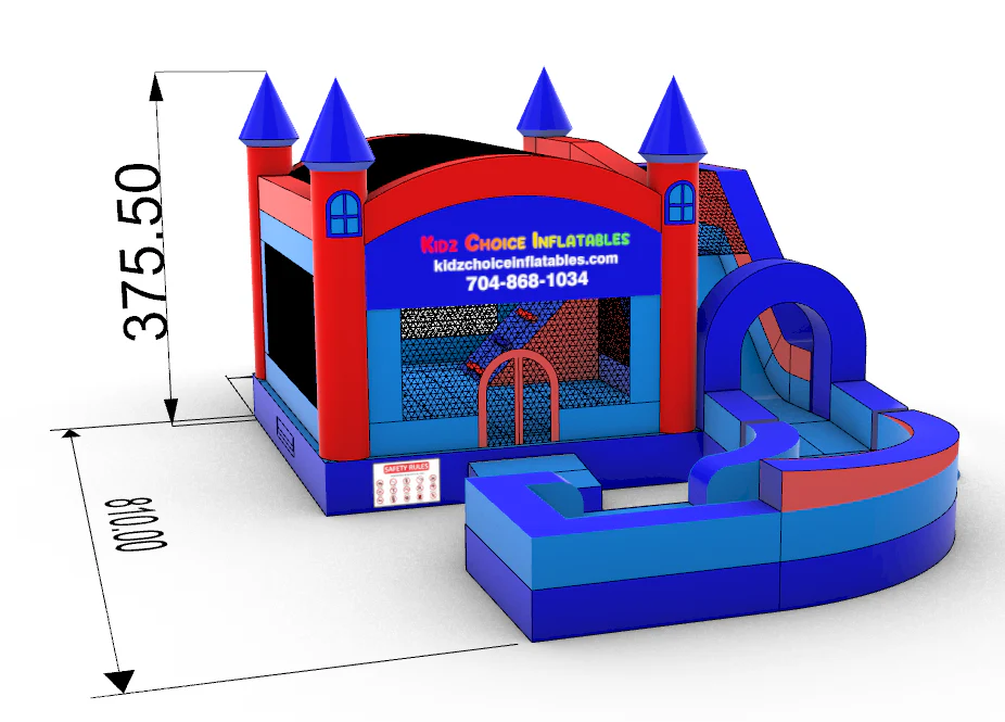 Combo Bounce House With Curved Slide - Image 6