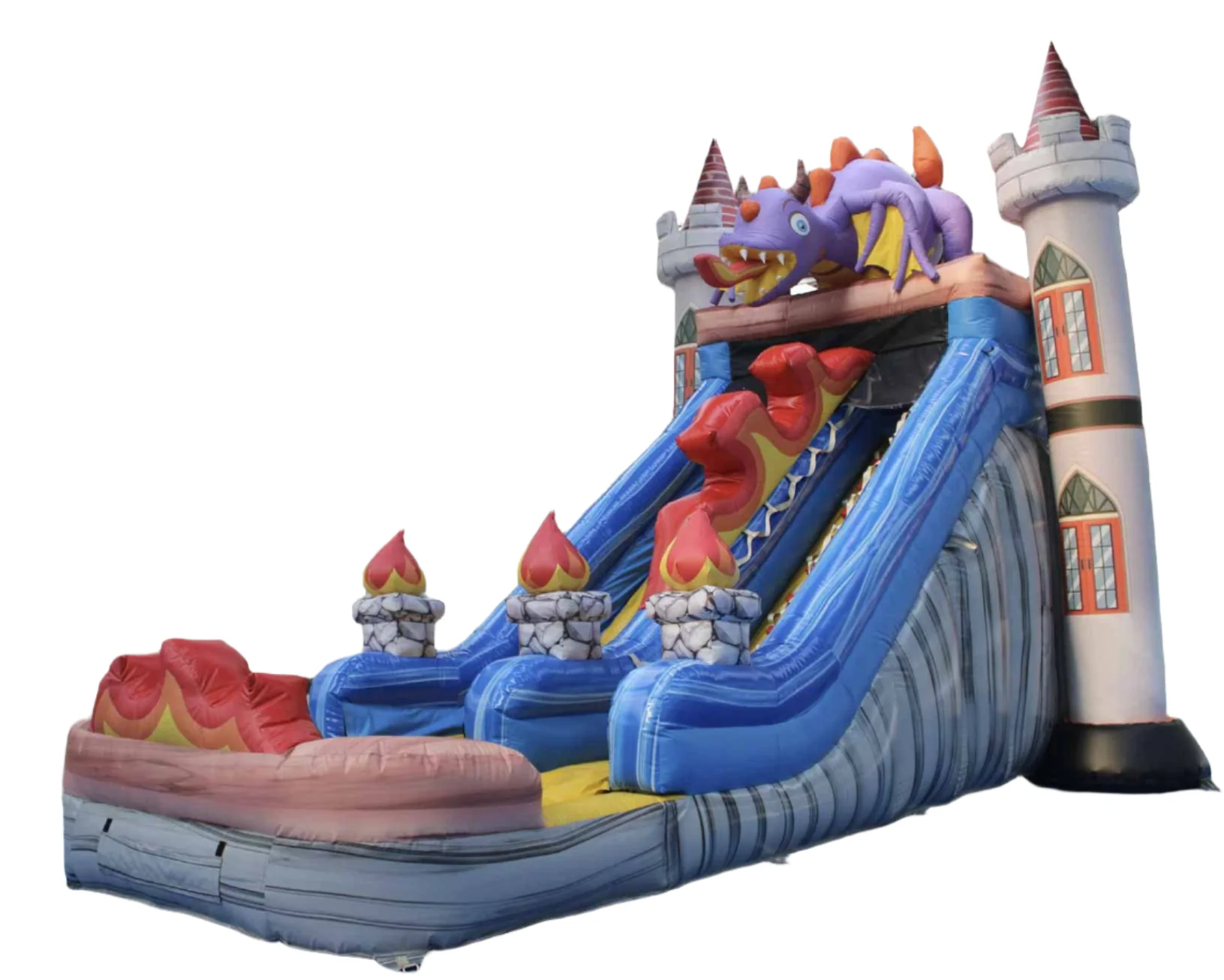 Castle Monster Fire Inflatable Water Slide - Image 2