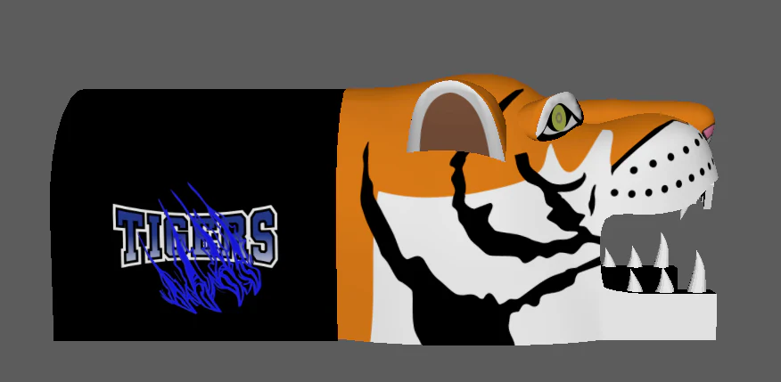 Inflatable Black Football Tunnel With Tiger Head Run Through - Image 3