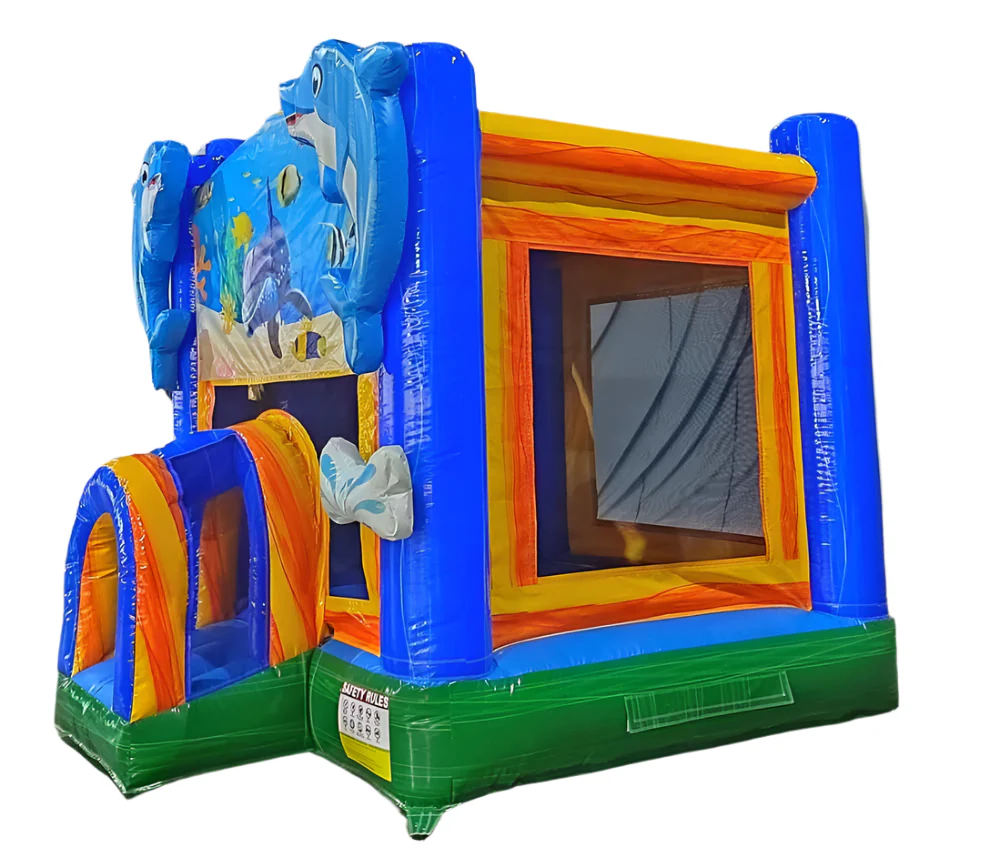 Dolphin Bounce House With Slide - Wet or Dry - Image 4