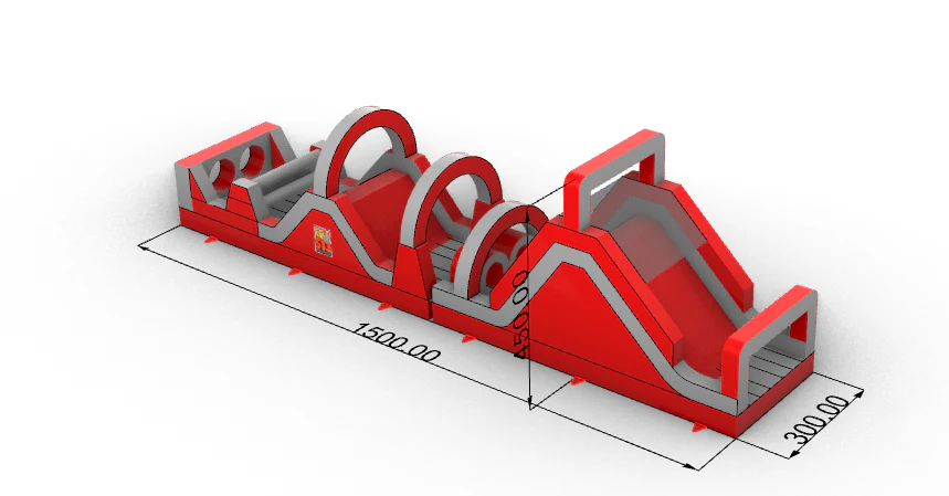 Fire Engine Red Inflatable Obstacle Course - Image 5