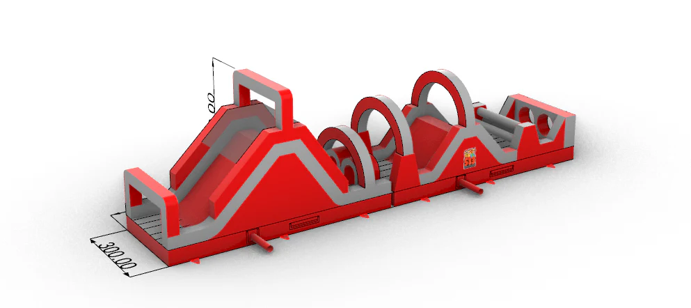 Fire Engine Red Inflatable Obstacle Course - Image 7