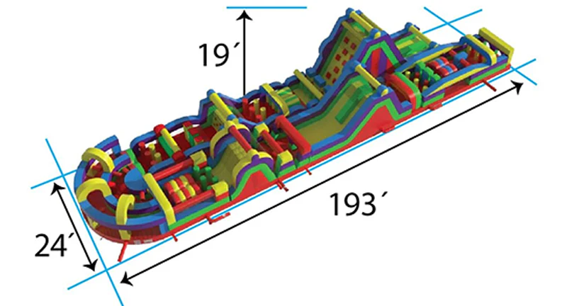 Huge 194ft Inflatable Obstacle Course - Image 8