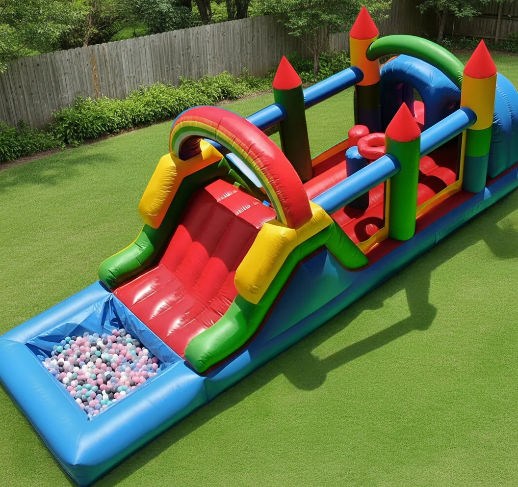 Wet/Dry Inflatable Obstacle Course With Pool - Image 3