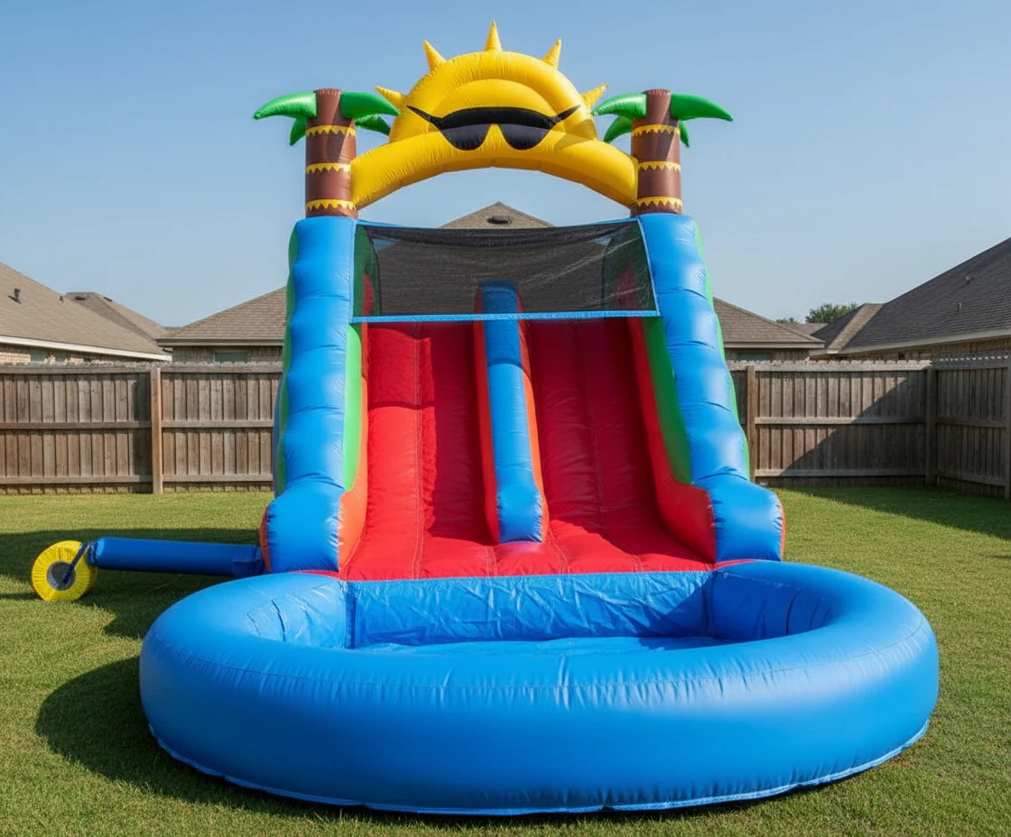 Inflatable Sun Double Slide With Pool - Wet/Dry - Image 2