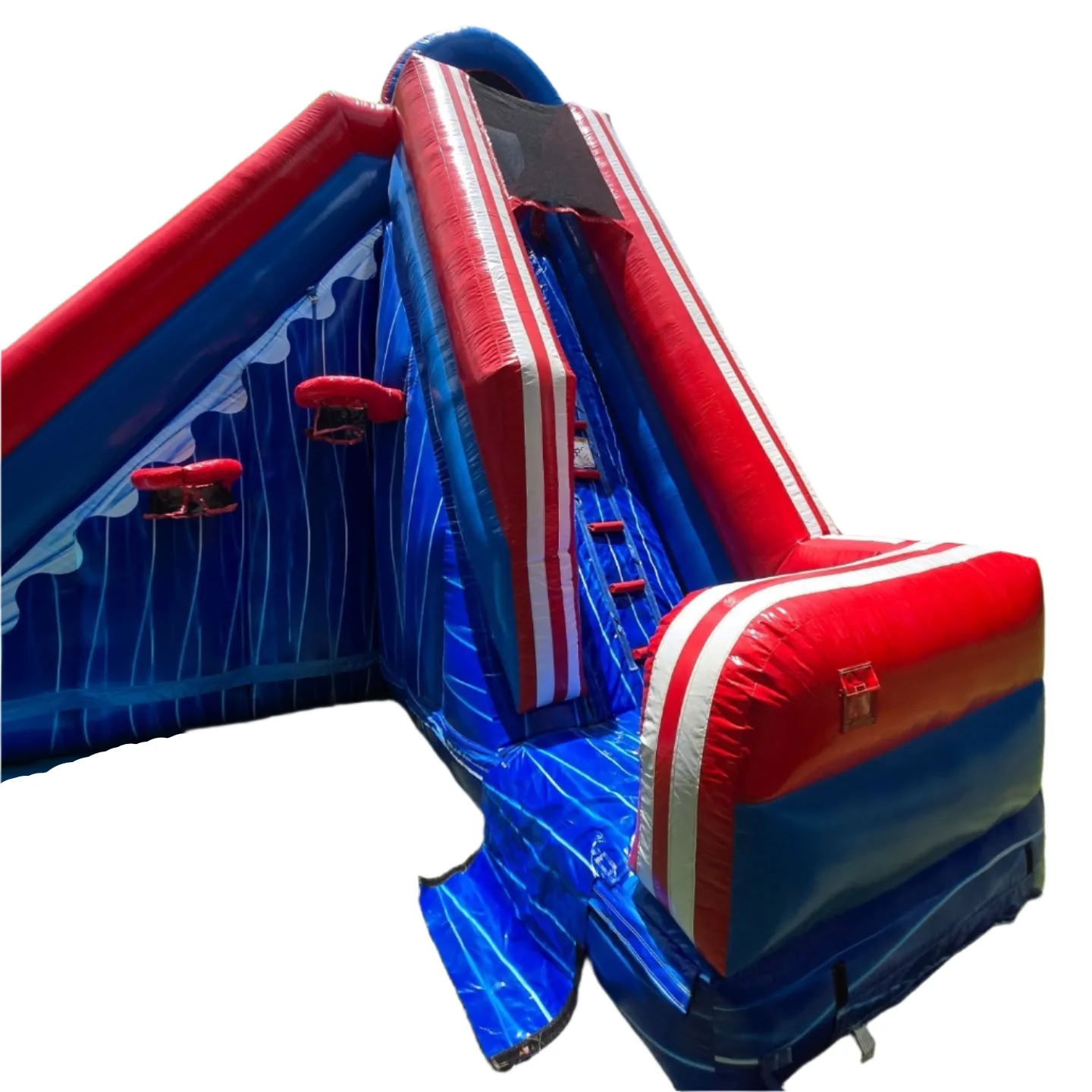Double Lane Inflatable Water Slide With Side Steps & Basketball Hoops - Image 3