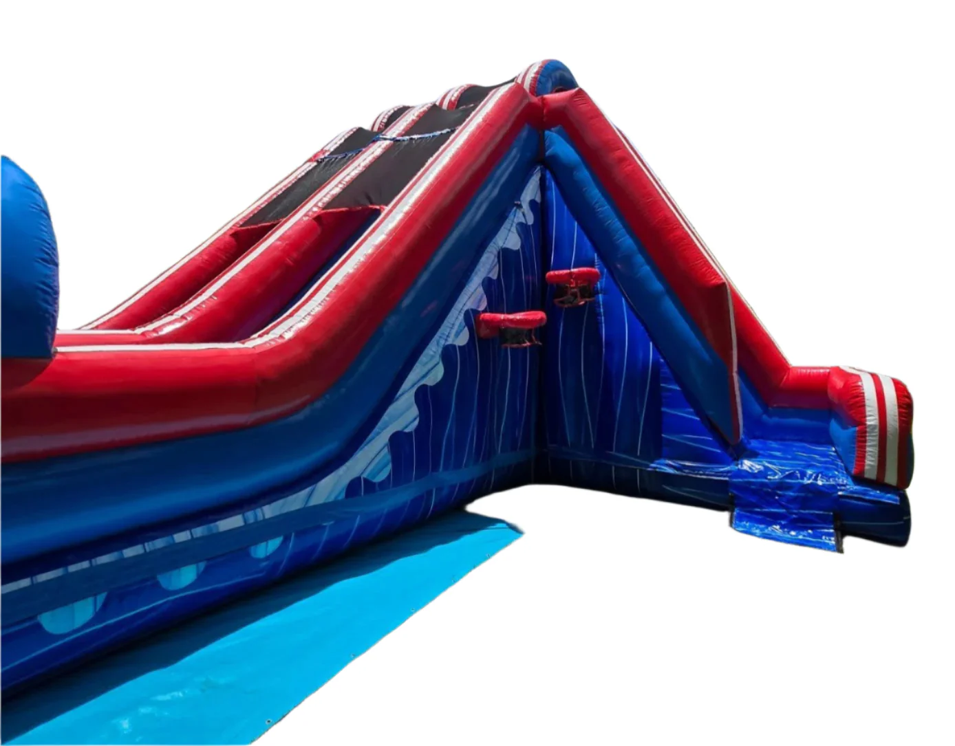 Double Lane Inflatable Water Slide With Side Steps & Basketball Hoops - Image 4