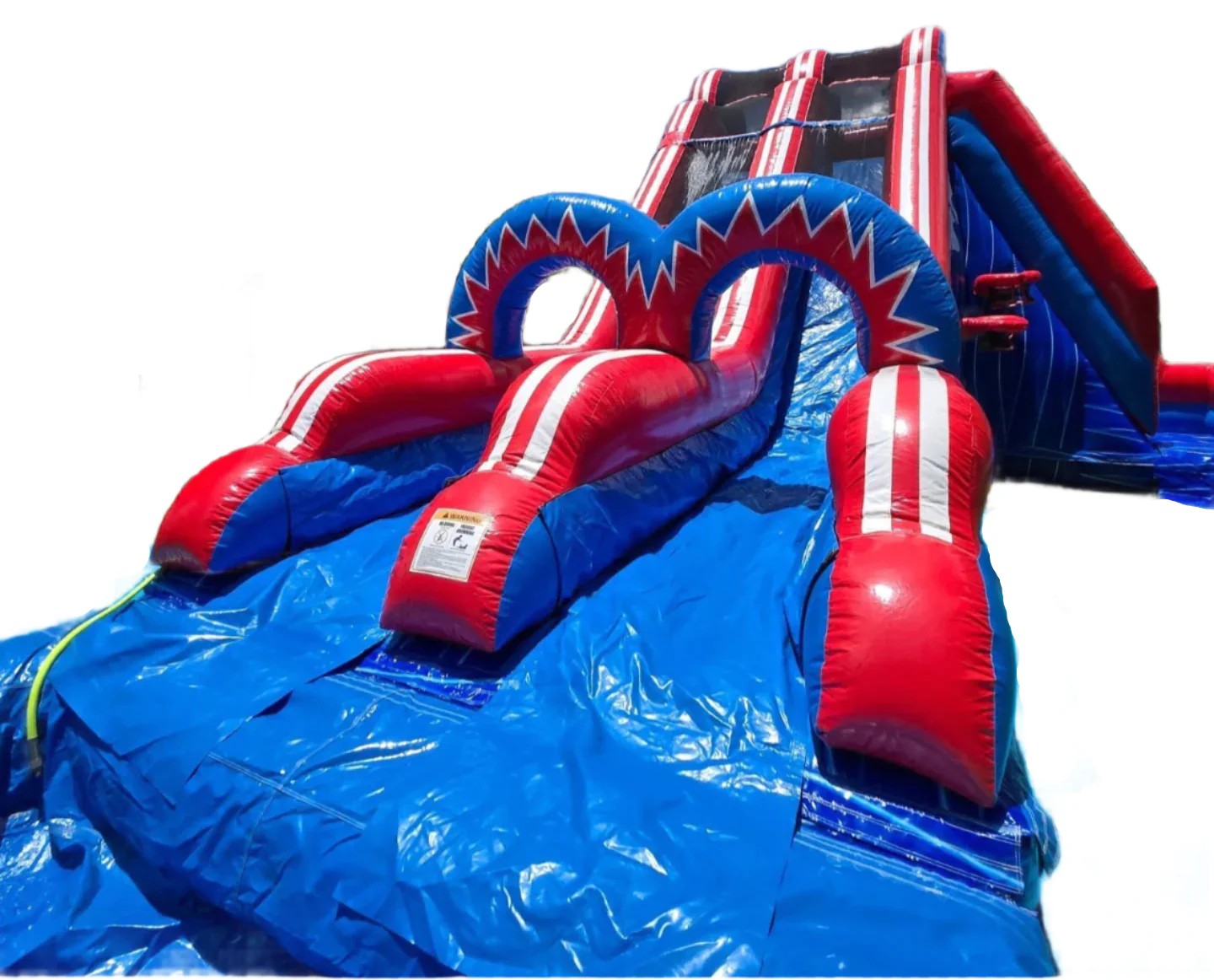 Double Lane Inflatable Water Slide With Side Steps & Basketball Hoops - Image 5