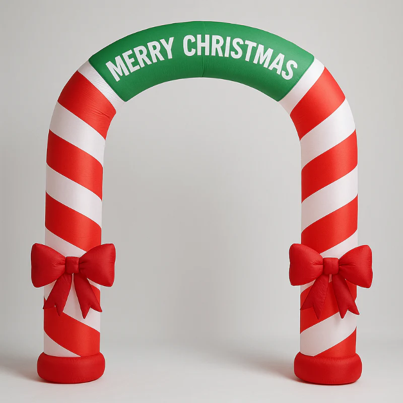 🎄 Large Inflatable Christmas Candy Cane Archway