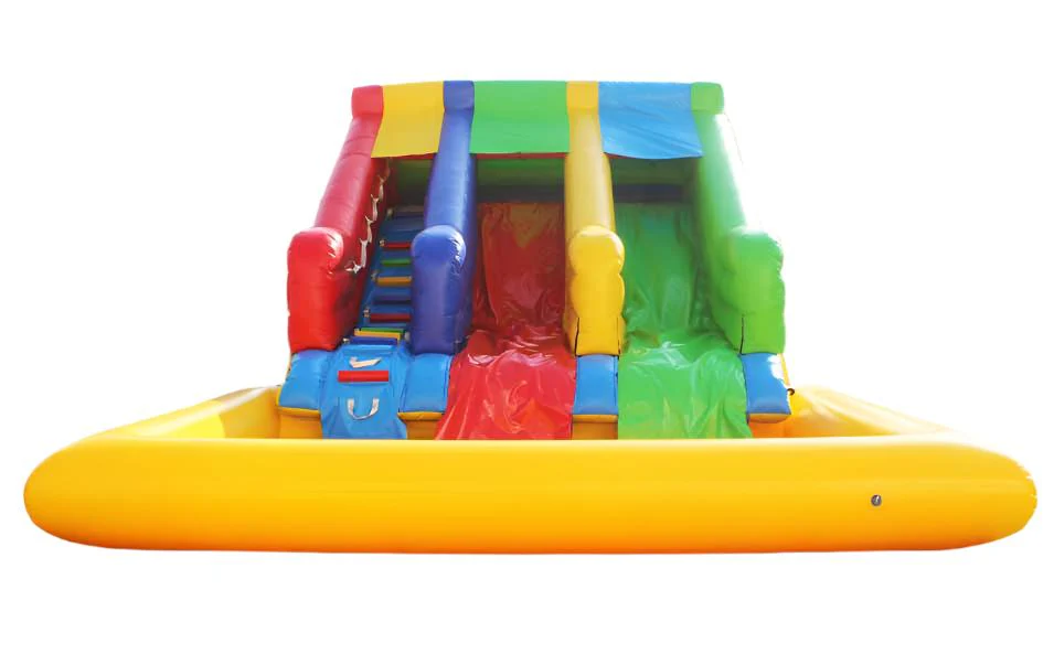 2 Lane Inflatable Water Slide With Pool