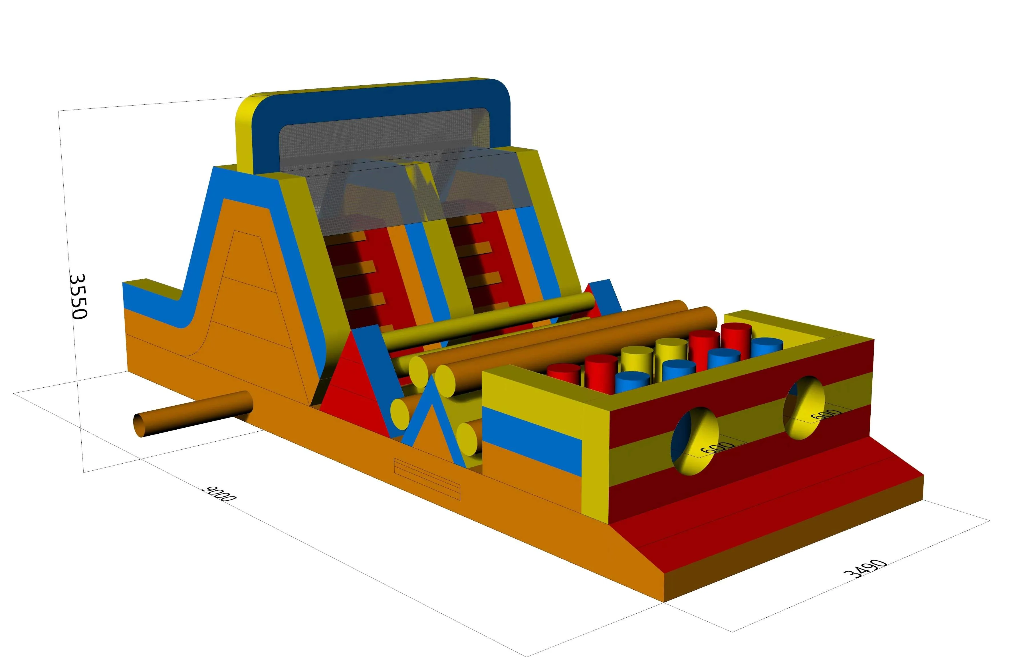 Small 2 Lane Inflatable Obstacle Course - Image 5