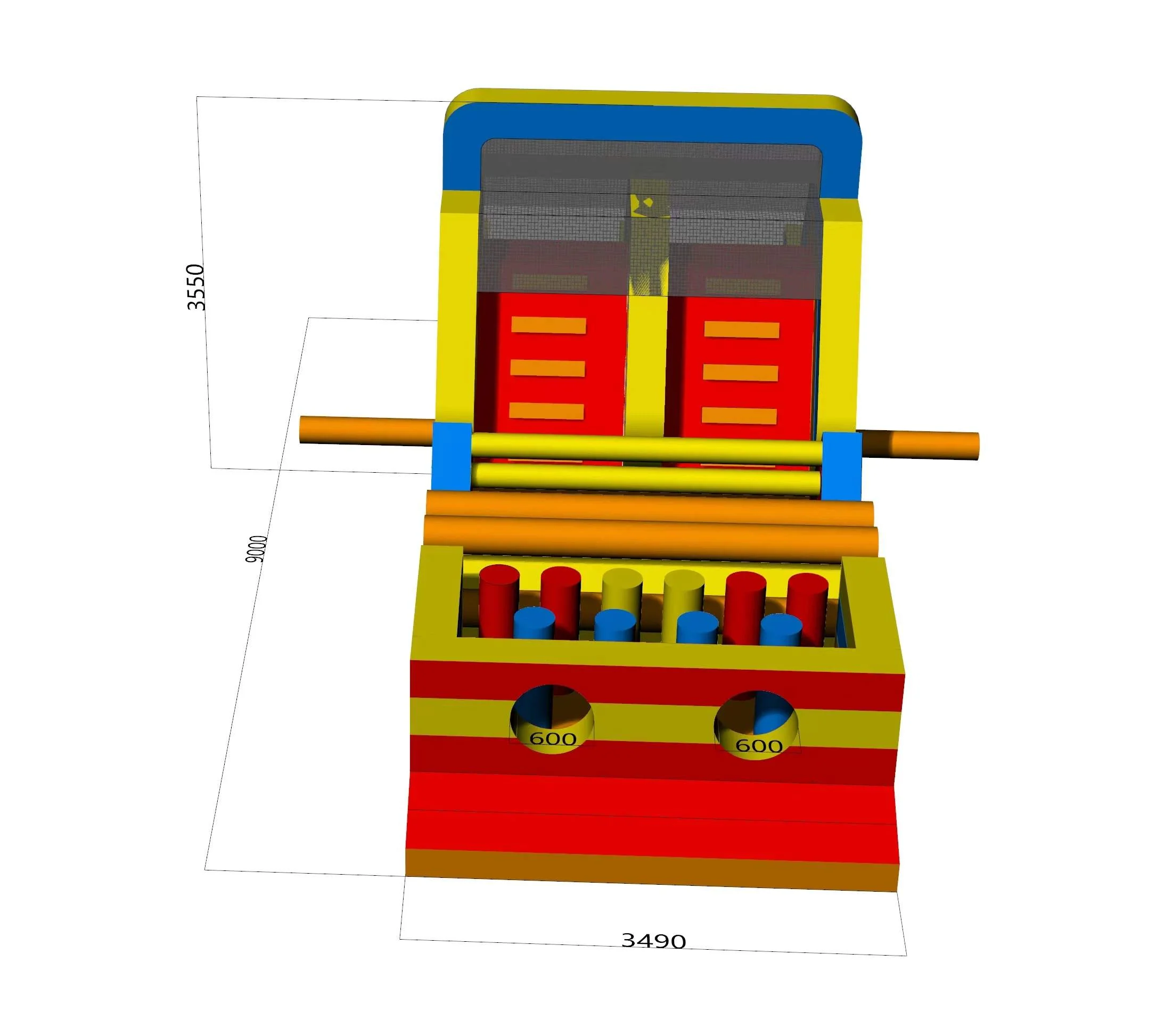 Small 2 Lane Inflatable Obstacle Course - Image 6