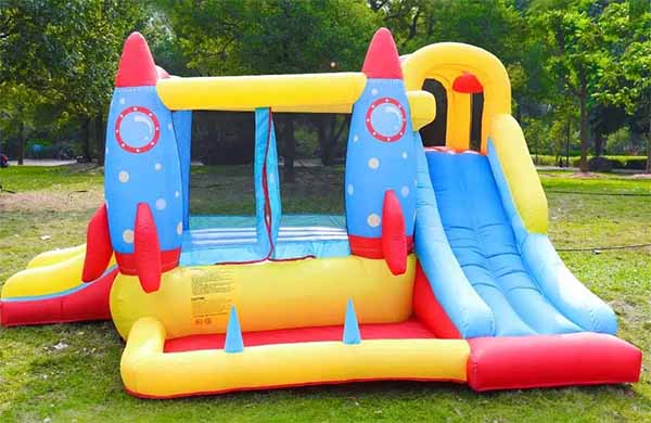 Small Rocket Bounce House With Slides and Ball Pit - Image 3