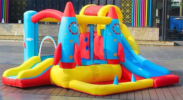 Small Rocket Bounce House With Slides and Ball Pit - Image 4