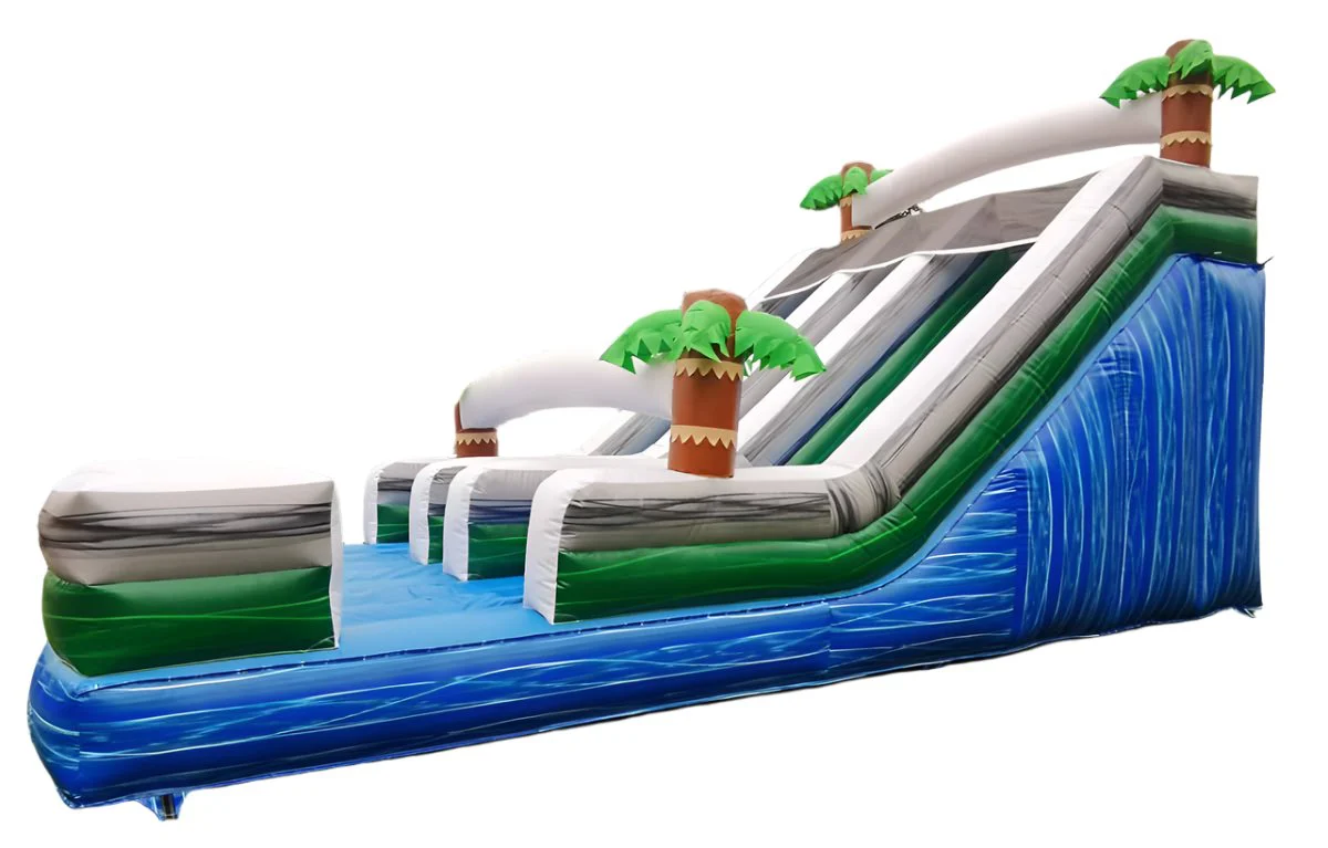 Tropical Jungle Double Lane Inflatable Waterslide - Image 2